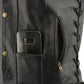 M Boss Motorcycle Apparel BOS13508 Men's Black Side Lace Leather Vest with Quick Draw Pocket