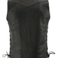 M Boss Motorcycle Apparel BOS13508 Men's Black Side Lace Leather Vest with Quick Draw Pocket