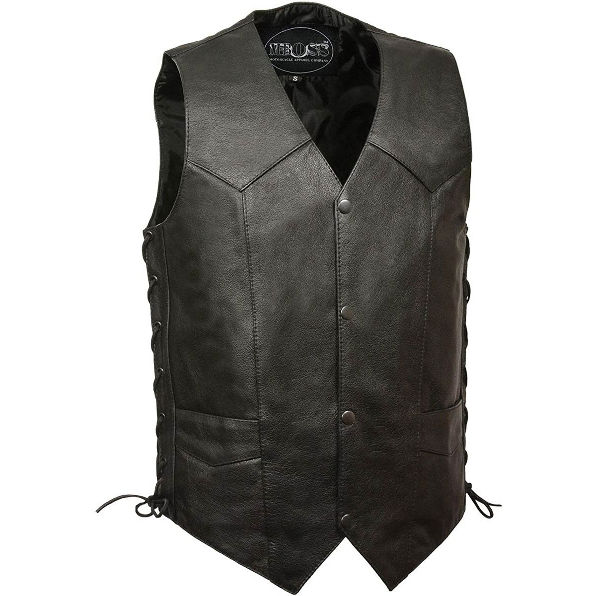 M-Boss Motorcycle Apparel BOS13516T Men’s Black ‘Tall Size’ Conceal and Carry Classic Biker Leather Vest