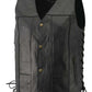 M-Boss Motorcycle Apparel BOS13517 Men’s Classic Black Leather 'Side Laced' Motorcycle Biker Rider Vest