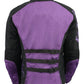 M Boss Motorcycle Apparel BOS22700 Ladies Black and Purple Mesh Jacket with Flower Printing