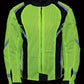 M Boss Motorcycle Apparel BOS22705 Wome'ns Hi-Vis Green Motorcycle Mesh Racer Jacket with Open Neck