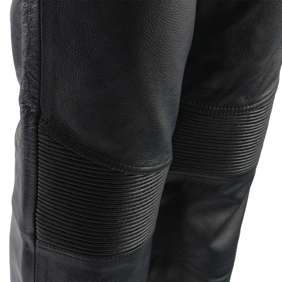 M Boss Motorcycle Apparel BOS26500 Women's 'Vixen' Black Leather Motorcycle Pants with Quilted Belt Detailing