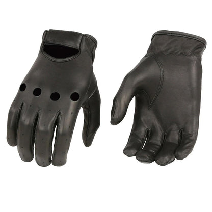 M Boss Motorcycle Apparel BOS37534 Men's Black Unlined Leather Classic Style Driving Gloves