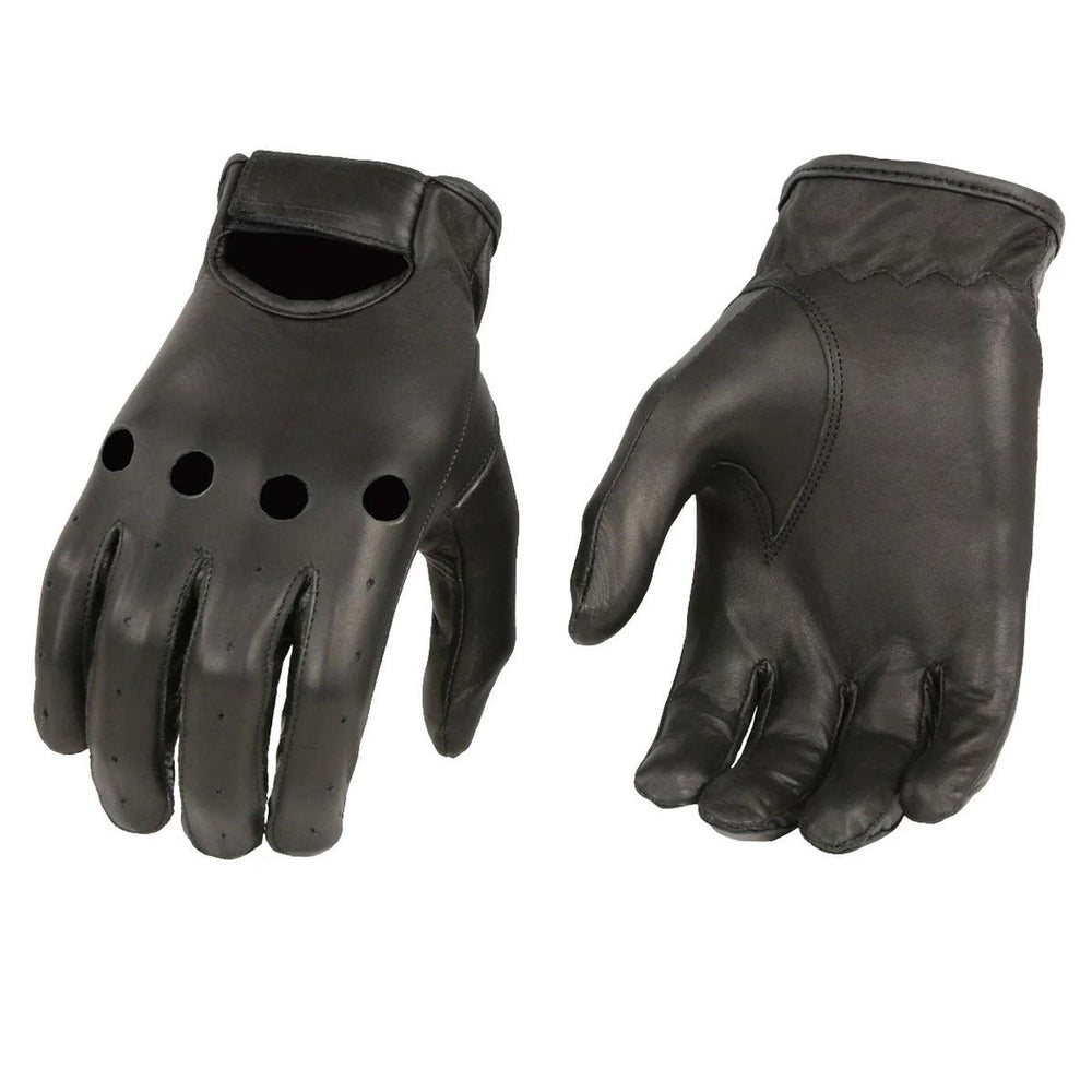 M Boss Motorcycle Apparel BOS37534 Men's Black Unlined Leather Classic Style Driving Gloves
