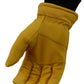 M Boss Motorcycle Apparel BOS37546 Men's Yellow and Black Full Grain Deerskin Leather Motorcycle Gloves
