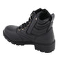 M Boss Motorcycle Apparel BOS49300 Ladies 7 inch Black Rally Style Leather Motorcycle Boots