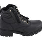 M Boss Motorcycle Apparel BOS49300 Ladies 7 inch Black Rally Style Leather Motorcycle Boots