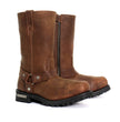 Hot Leathers BTM1001 Men's Rust Brown 11-inch Harness Motorcycle Leather Boots