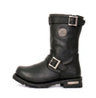 Hot Leathers BTM1005 Men's Black 10-inch Tall Round Toe Engineer Leather Boots with Lug Sole