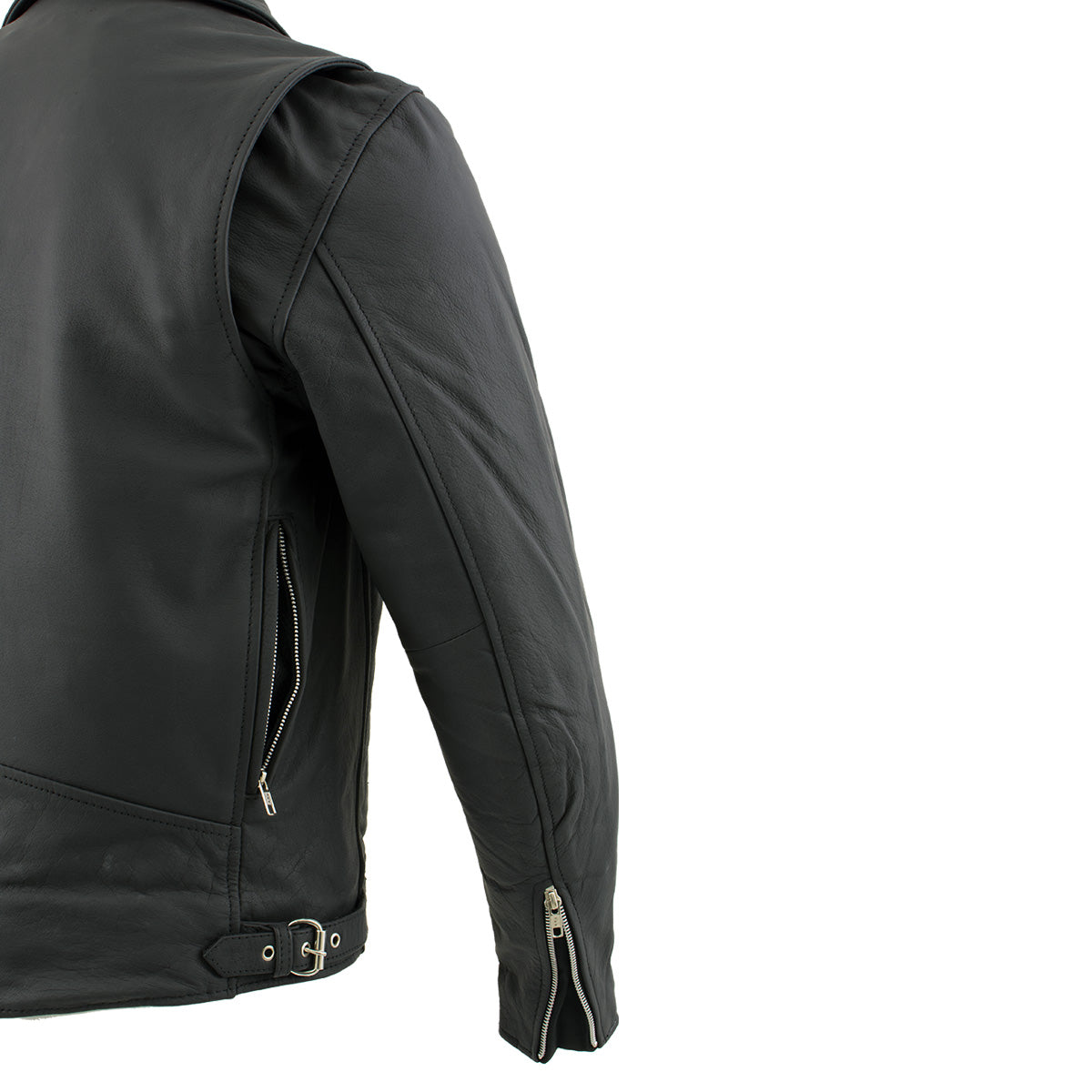 Milwaukee Leather LKM17010 Men's Reaper Premium Matte Black Leather Motorcycle Biker Riders Jacket