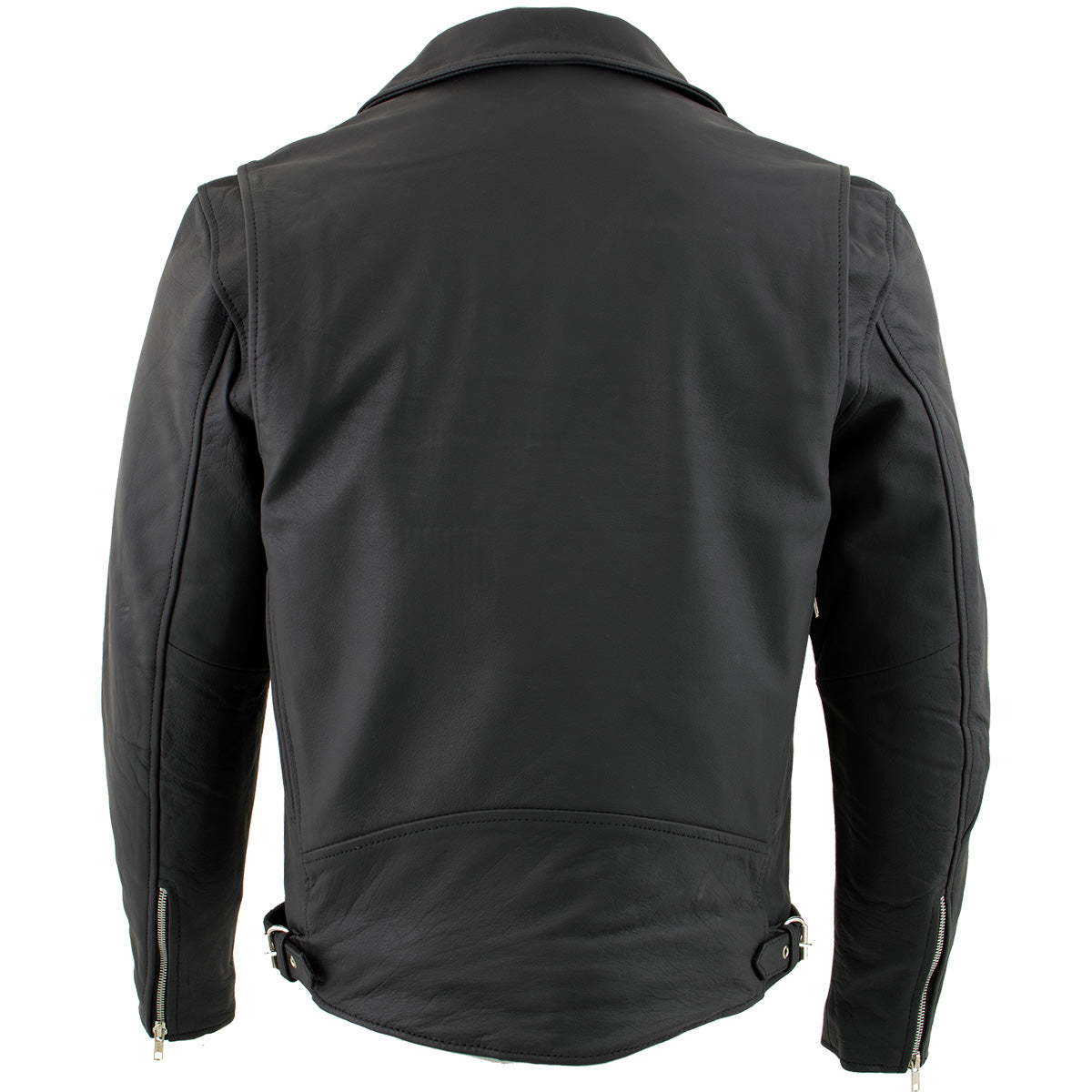 Milwaukee Leather LKM17010 Men's Reaper Premium Matte Black Leather Motorcycle Biker Riders Jacket