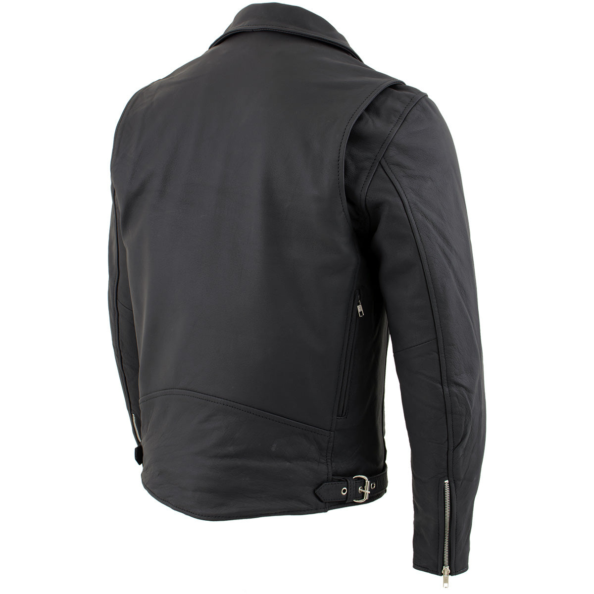 Milwaukee Leather LKM17010 Men's Reaper Premium Matte Black Leather Motorcycle Biker Riders Jacket