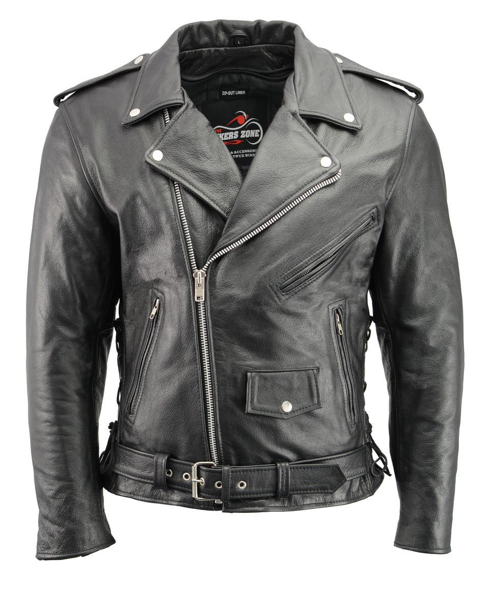 Men’s Premium Buffalo Leather Motorcycle Jacket with CE Certified Armor Protection BZ1512