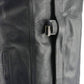 Men’s SOA Black Premium Buffalo Leather Club Style Motorcycle Rider Vest with Patch Access BZ6010