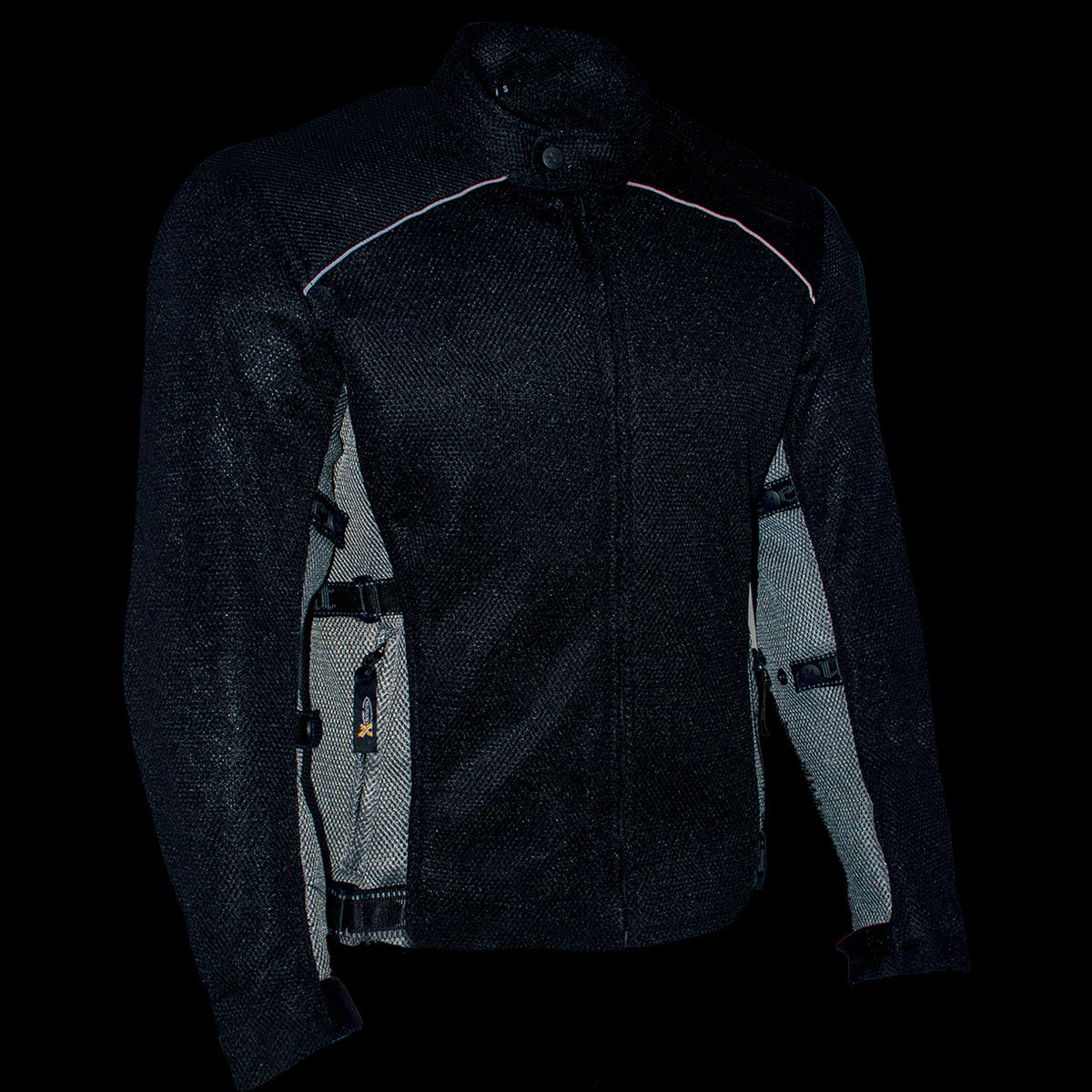 Xelement CF505 Men's 'Phantom Rider' Black Advanced Mesh Sports Motorcycle Jacket with X-Armor Protection