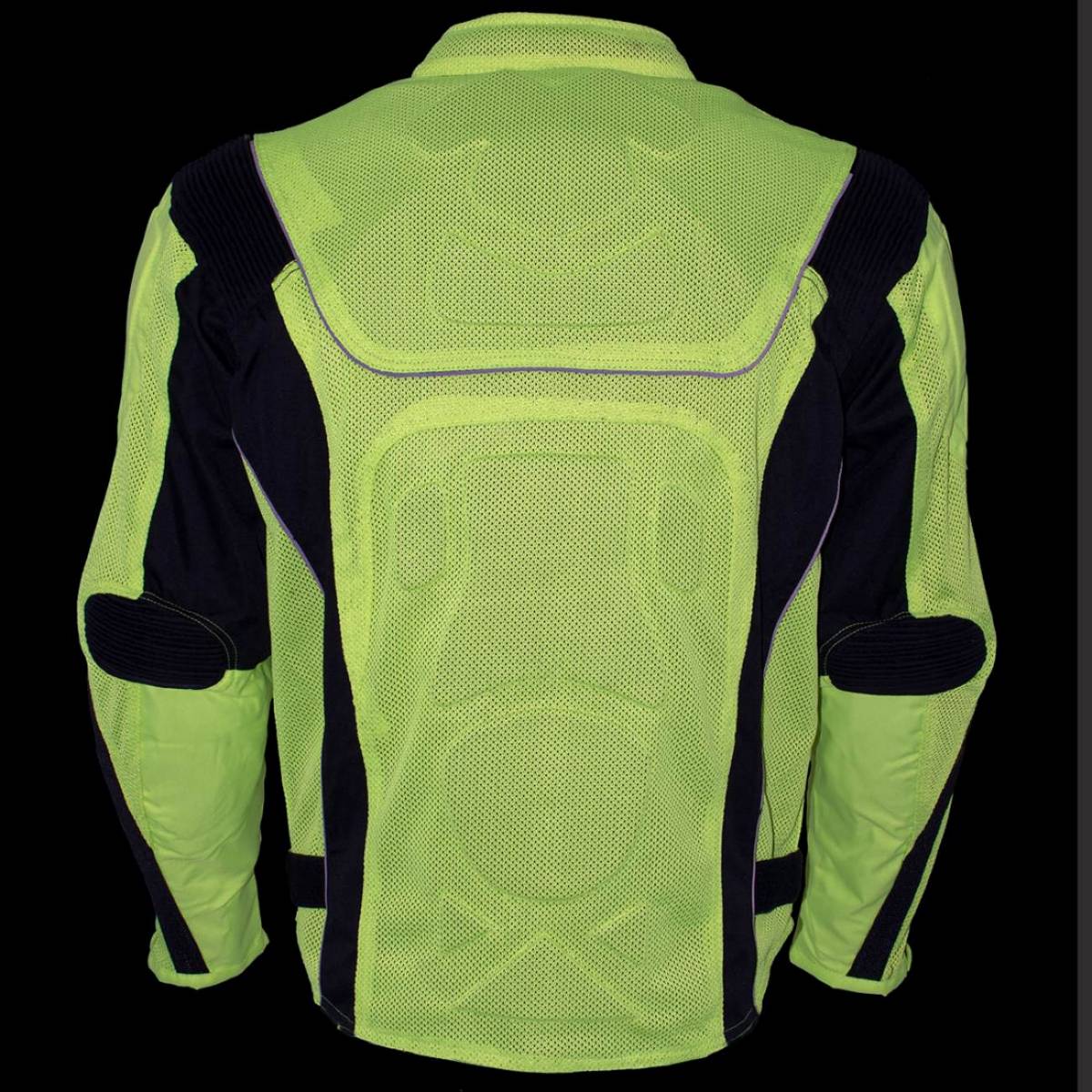 Xelement CF-6019-66 Men's 'Invasion' Neon Green Textile Motorcycle Jacket wit X-Armor Protection