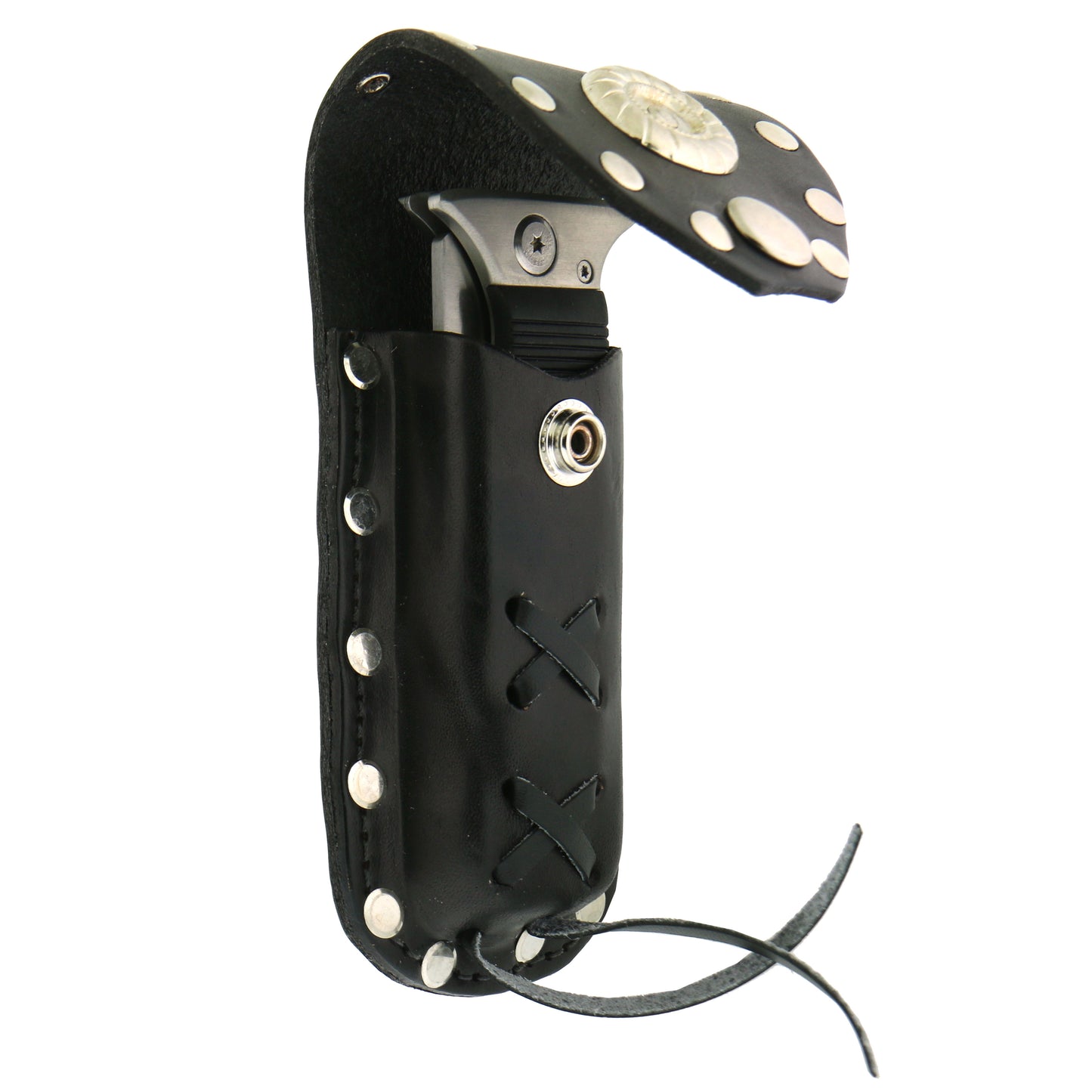 Hot Leathers CSF1001 Leather Knife Case with Rivets and Snap Closure