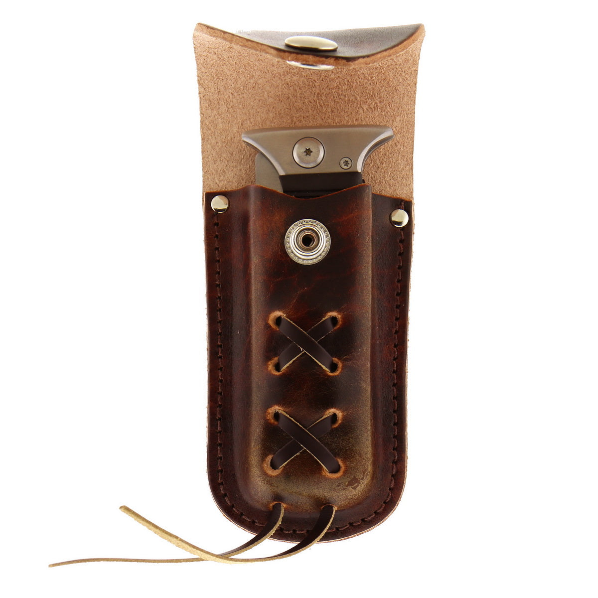 Hot Leathers CSF1002 Brown Leather Laced Knife Case