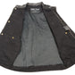 Club Vest CV3003LT Men's Black Motorcycle Denim Vest with Concealed Snaps and Hidden Zipper