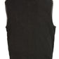Club Vest CV3004LT Men's Black Collarless Denim Vest with Concealed Snaps and Hidden Zipper