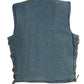 Club Vest CVM1360 Men's Classic Side Lace Blue Denim Vest with Snap Buttons