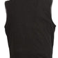 Club Vest CVM3038 Men's Black Denim Collarless Motorcycle Club Style Vest with Leather Trim