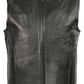 Club Vest CVM3740 Men’s Black Seamless Front and Back Design Leather Vest
