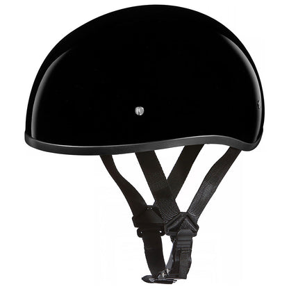 Close Out Daytona Helmets D1-ANS ‘Skull Cap' HI-Gloss Black Half Face Helmet without Visor