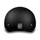 Daytona Helmets D1-BNS ‘Skull Cap' Dull Black Half Face Helmet without Visor