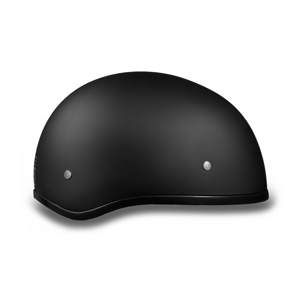 Daytona Helmets D1-BNS ‘Skull Cap' Dull Black Half Face Helmet without Visor
