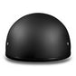 Daytona Helmets D1-BNS ‘Skull Cap' Dull Black Half Face Helmet without Visor
