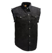 Milwaukee Leather DM1002 Men's Black Lightweight Sleeveless Denim Shirt