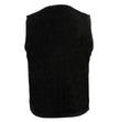 Milwaukee Leather DM1310 Men's Black Classic Denim Western Style Cowboy Biker Vest w/ Snap Button Closure