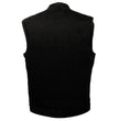 Milwaukee Leather DM2238 Men's Classic Black Denim Club Style Vest with Snap Button Closure