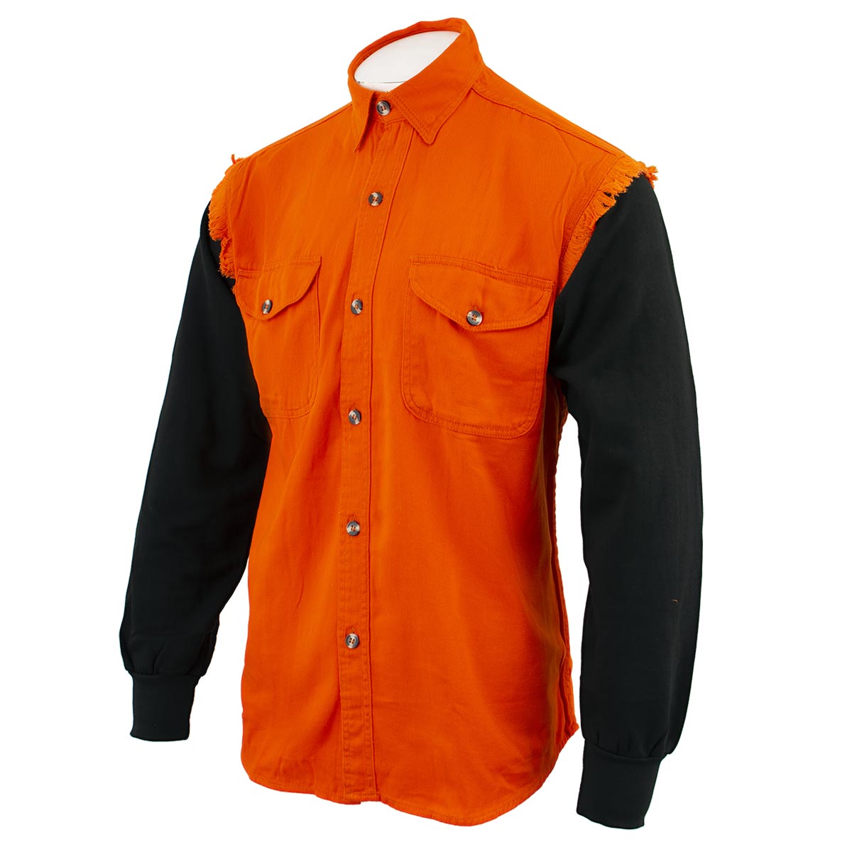 NexGen DM3333 Men's Orange with Black Long Sleeve Button Down