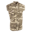 Milwaukee Leather DM4009 Men's Sand Camo Lightweight Sleeveless Denim Shirt