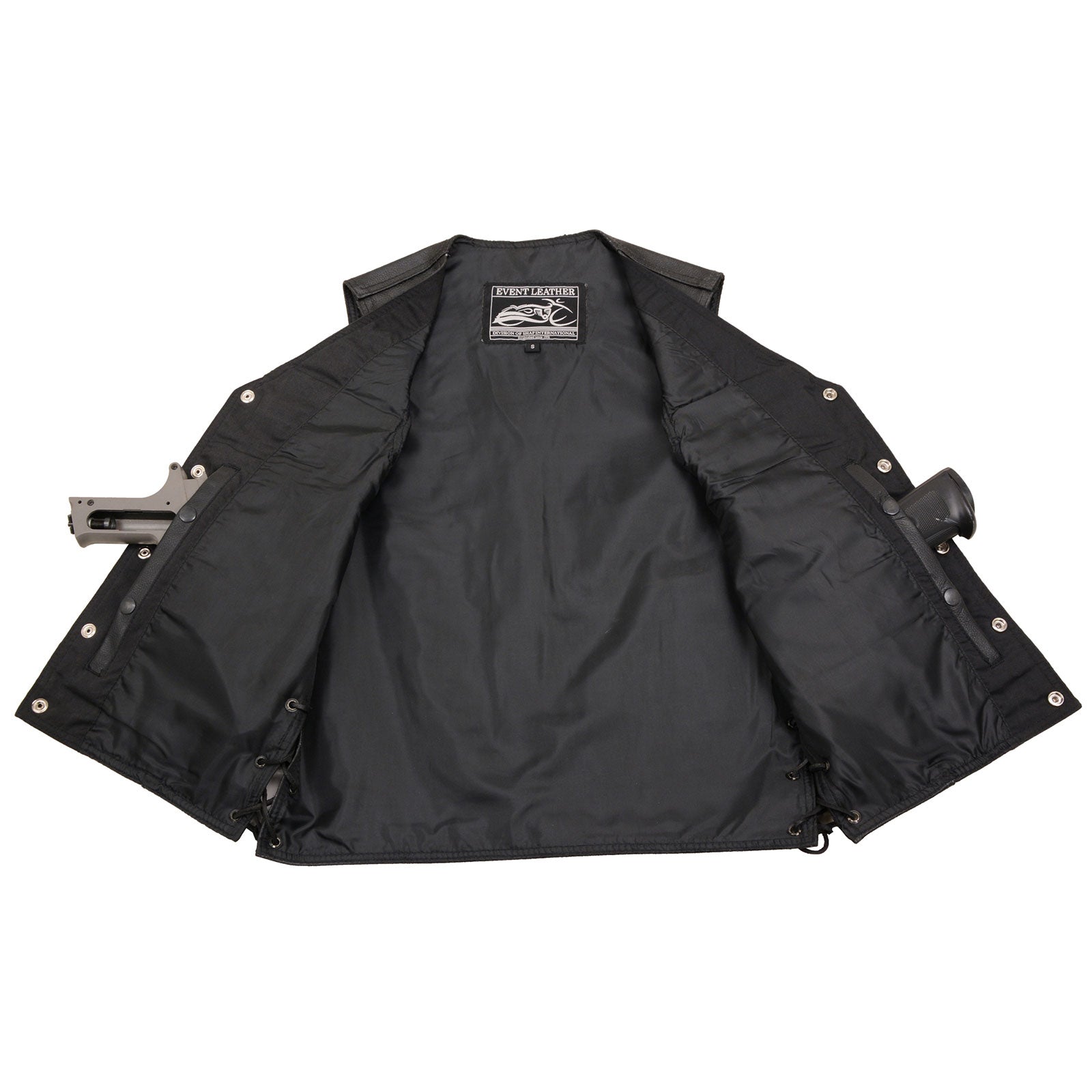 Event Leather EL5360 Black Motorcycle Leather Vest with