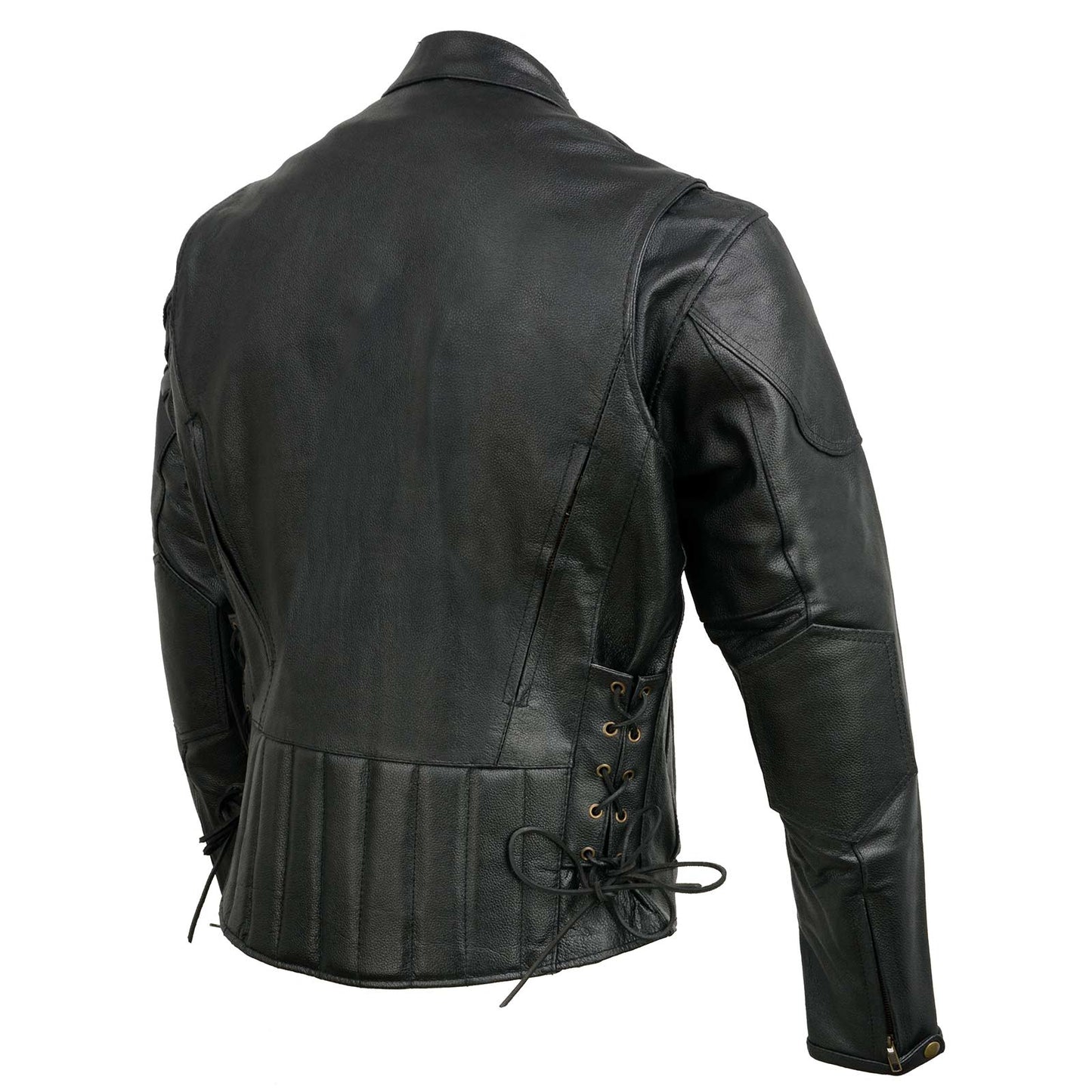 Event Leather EL5410 Men's Black Side Lace Scooter Jacket with Vents - Motorcycle Riding Jackets