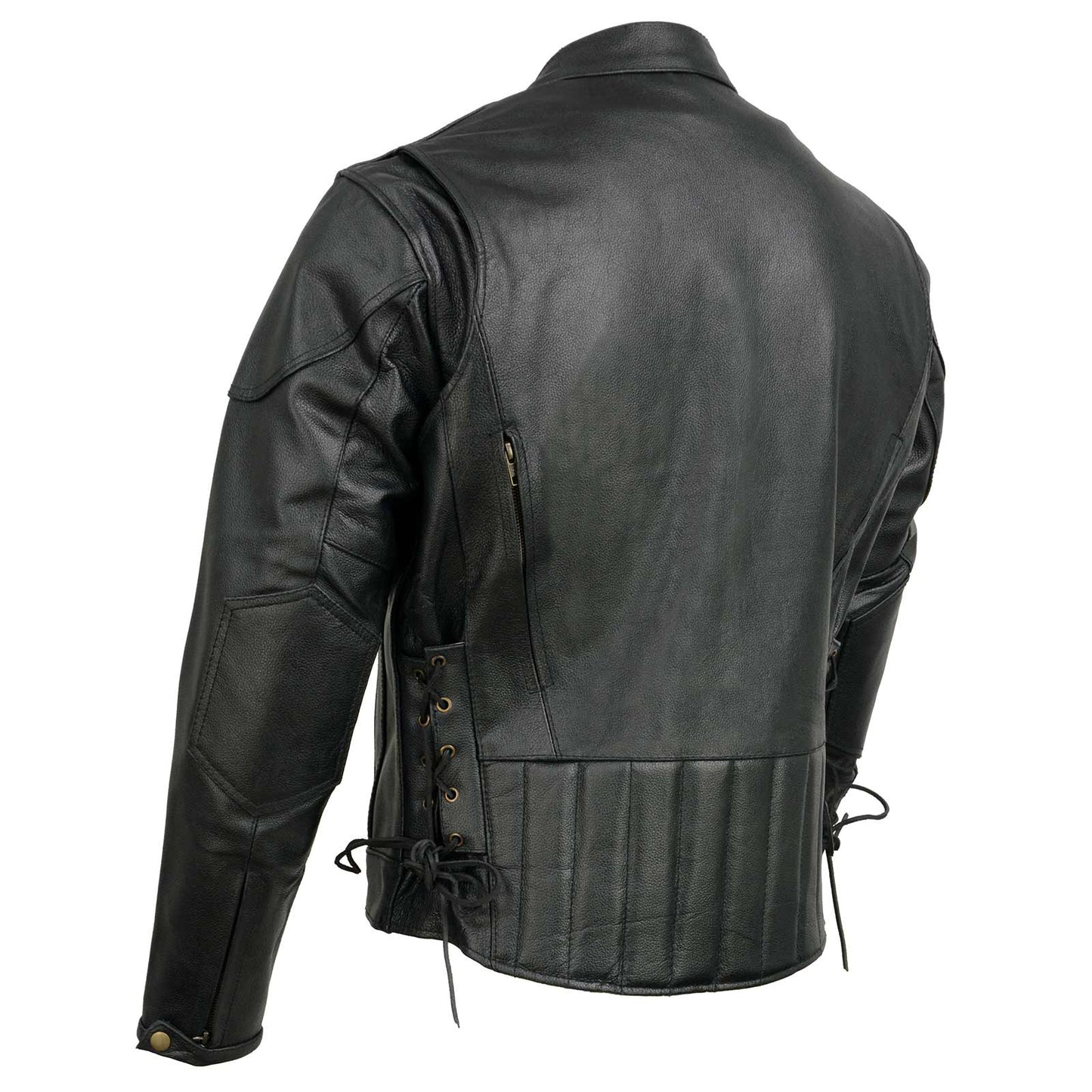 Event Leather EL5410 Men's Black Side Lace Scooter Jacket with Vents - Motorcycle Riding Jackets