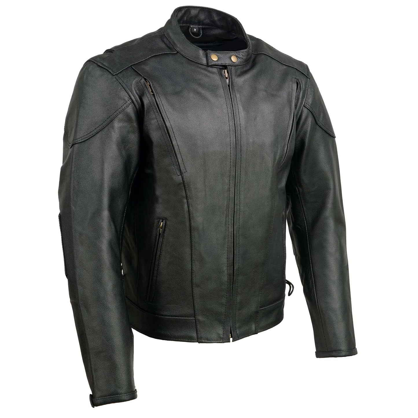 Event Leather EL5410 Men's Black Side Lace Scooter Jacket with Vents - Motorcycle Riding Jackets