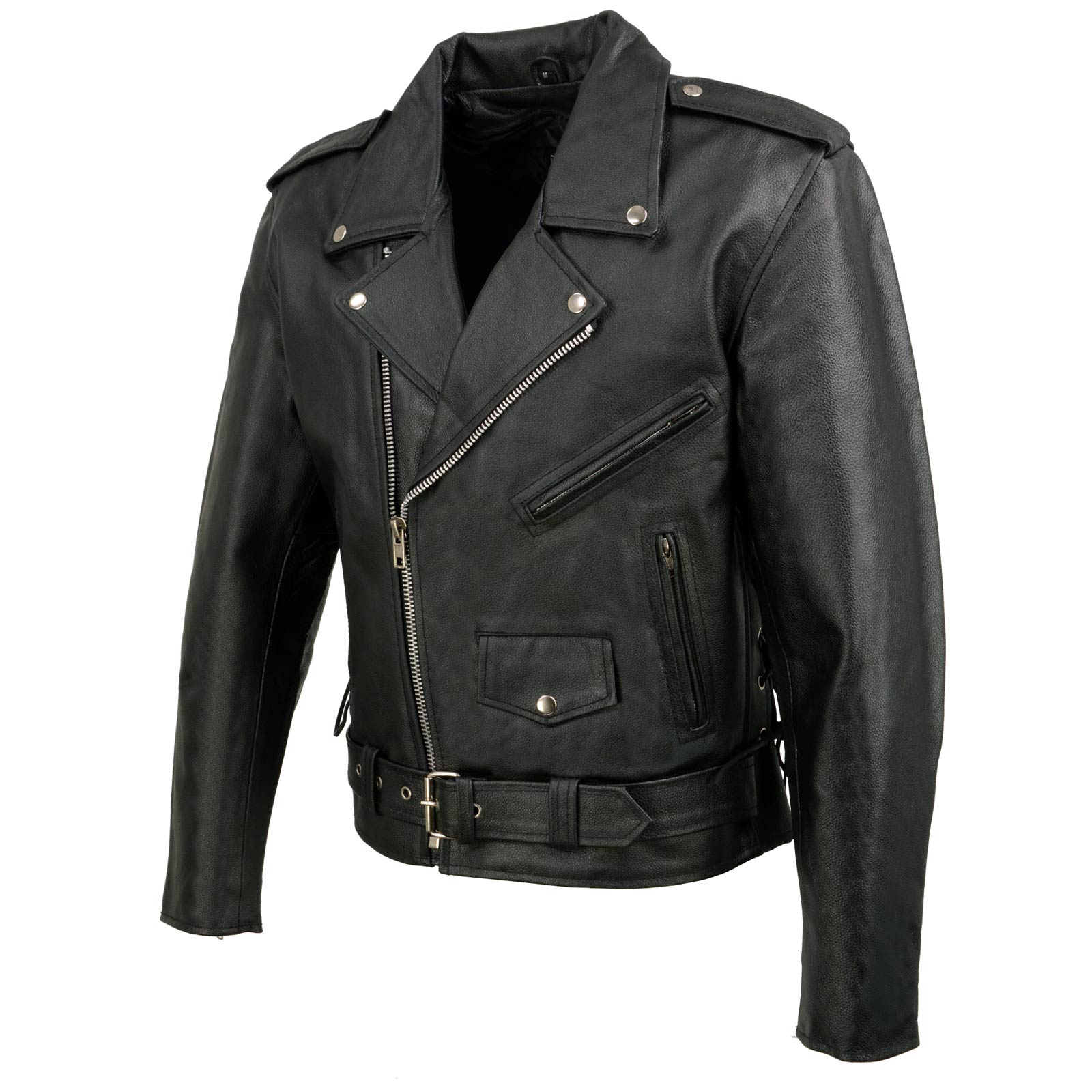 Event Leather EL5411 Men's Black Classic Side Lace Motorcycle Leather Jacket – Motorcycle Riding Jackets – Motorcycle Riding Jackets