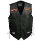Event Leather ELM3930 Black Motorcycle Leather Vest for Men w/ Patches - Riding Club Adult Motorcycle Vests