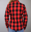 Hot Leathers FLL3002 Ladies Black and Salmon Long Sleeve Flannel