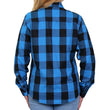 Hot Leathers FLL3004 Ladies Black and Aqua Long Sleeve Flannel