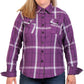 Hot Leathers FLL3010 Ladies Purple, White and Black Long Sleeve Flannel Shirt