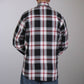 Hot Leathers FLM2003 Men's Black White and Red Long Sleeve Flannel Shirt