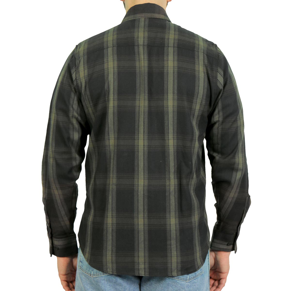 Hot Leathers FLM2018 Men's Black and Green Long Sleeve Flannel Shirt