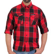 Hot Leathers FLM2019 Men's Red Black and Gray Long Sleeve Flannel Shirt