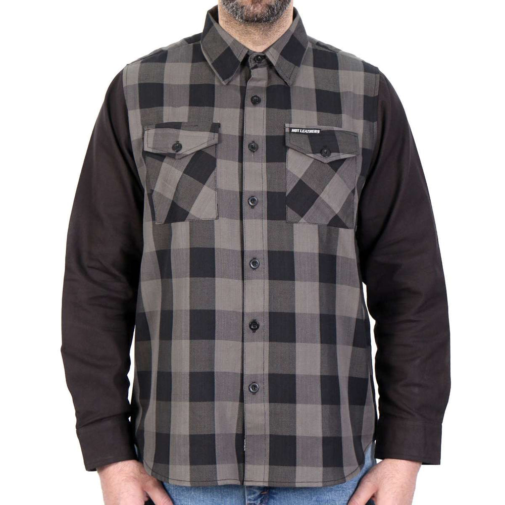 Hot Leathers FLM2042 Men's Black And Gray 2 Toned Long Sleeve Flannel Shirt